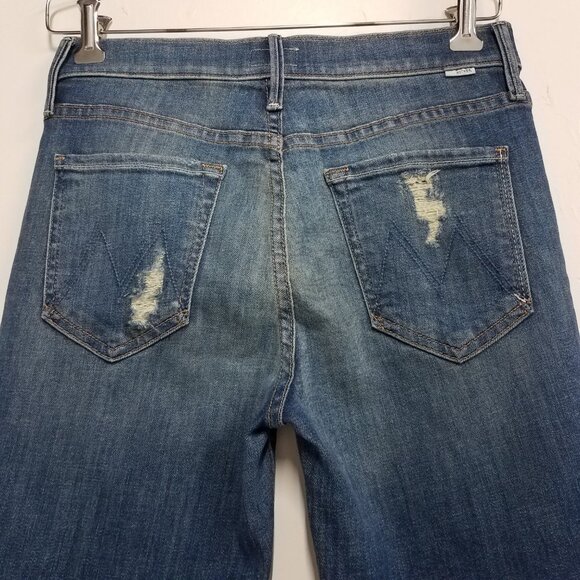 Mother Denim Jeans Blue Womens 28 The Vamp Fray Wash Crazy Like a Fox 1141-383 - Picture 7 of 10